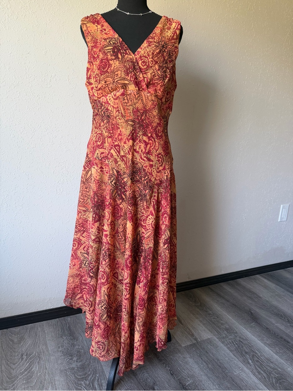 Vintage Boho Handkerchief Hem Maxi Dress – Y2K Fairycore Midi Dress
